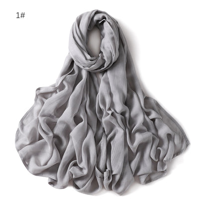 Wide Brim Thin Modal Monochrome Rayon Breathable Shawl Cotton Scarfs