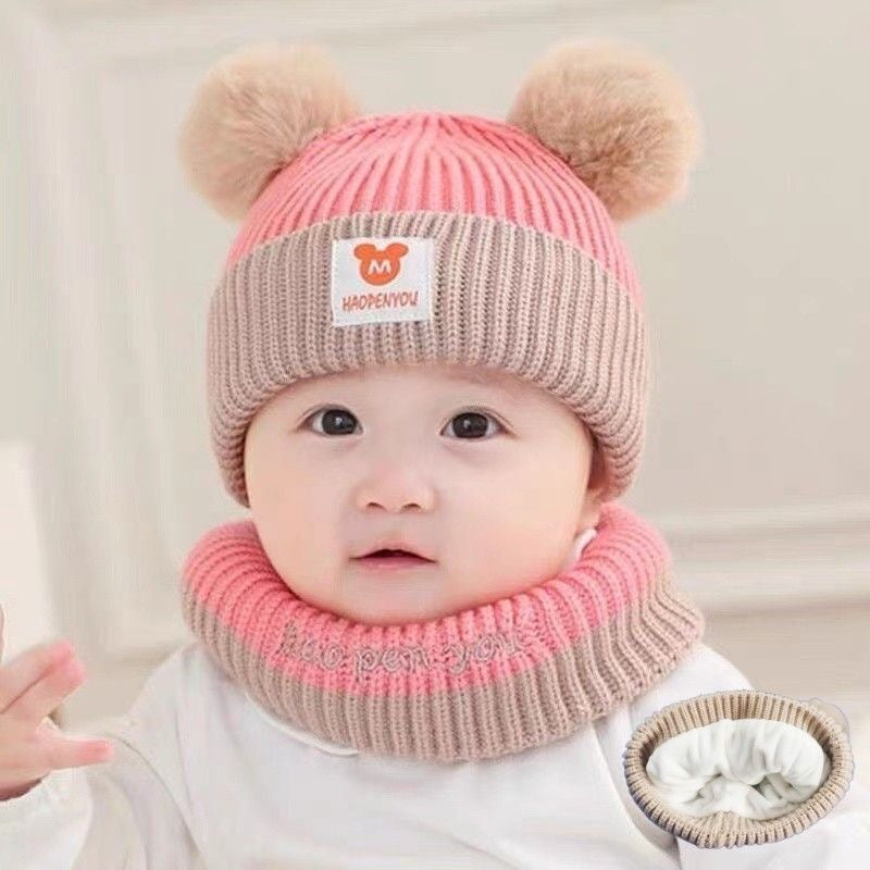 Winter Korean Style Boys Plush Bonnet Knitted Kids' Headwear