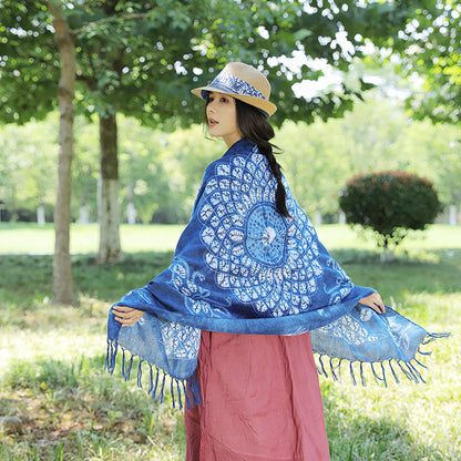 Style Yunnan Travel Printing Cotton Linen Scarfs