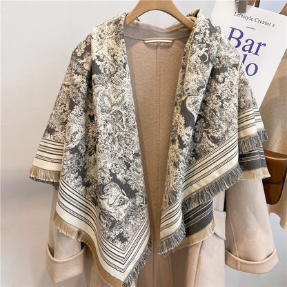 Women's Wool Cashmere Warm Thickened Tassel High-grade Scarfs