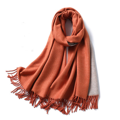 Women's & Men's Cashmere Winter Thickened Warm Double-sided Two-color Scarfs