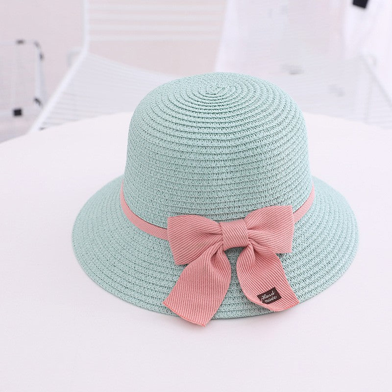 Children's Hat Straw Bow Sweet Cute Sun Kids' Headwear