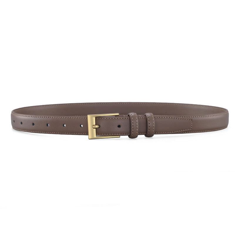 Women's Retro Pin Buckle Pure Cowhide Simple Belts