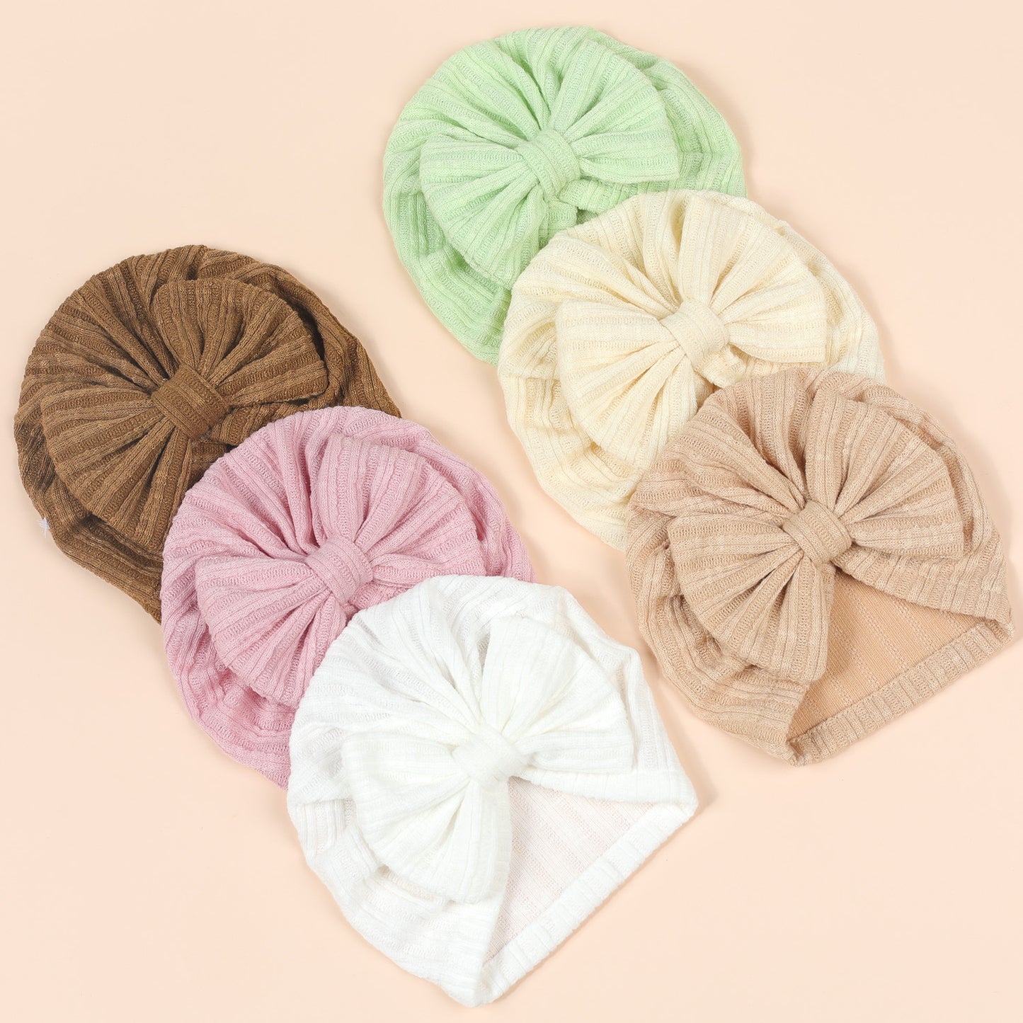 Children's Bow Hat Solid Color Breathable Vertical Kids' Headwear