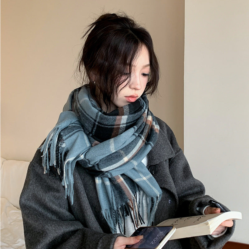 Atmosphere Plaid Korean Winter Warm British Scarfs