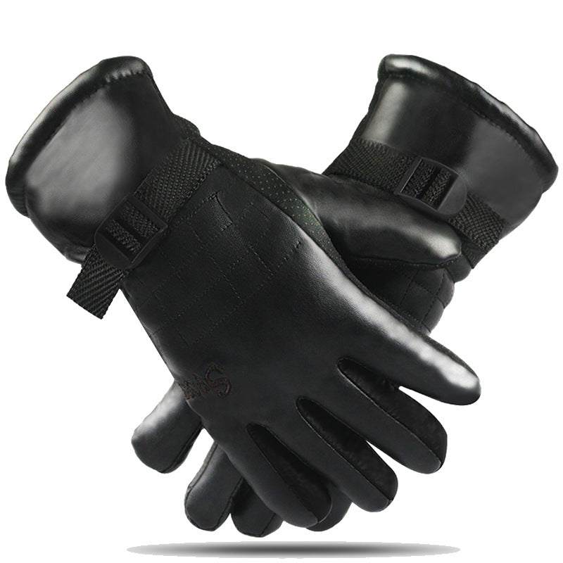 Men's Winter Ski Fleece Lined Padded Warm Keeping Gloves