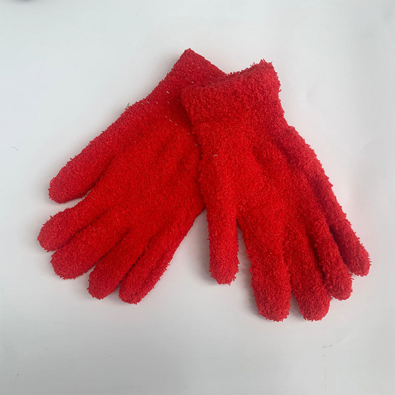 Women's & Men's Winter Towel Material Thickened Warm Full Finger Gloves