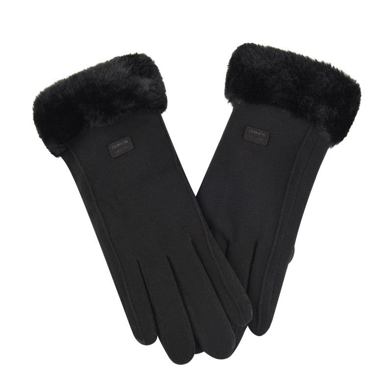 Women's Cycling Touch Screen Heating Fleece-lined Thickened Gloves