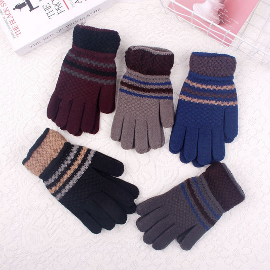 Women's & Men's Thickening Warm Cashmere Jacquard Outdoor Riding Gloves