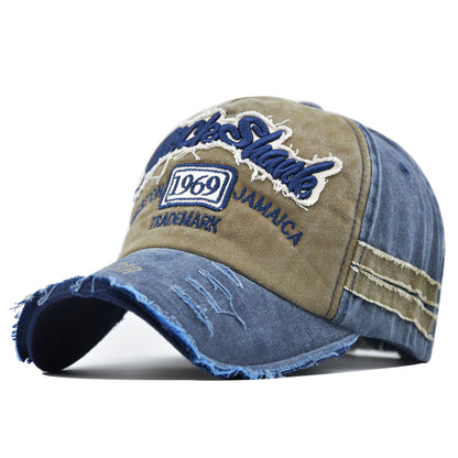 Women's & Men's Washed Baseball Broken Edge Retro Peaked Stitching Hats & Caps