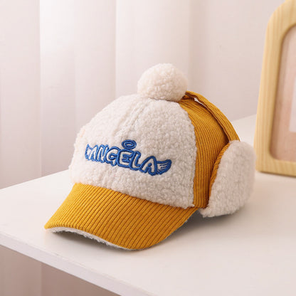 Children's Hat Ear Protection Warm Boy Corduroy Kids' Headwear