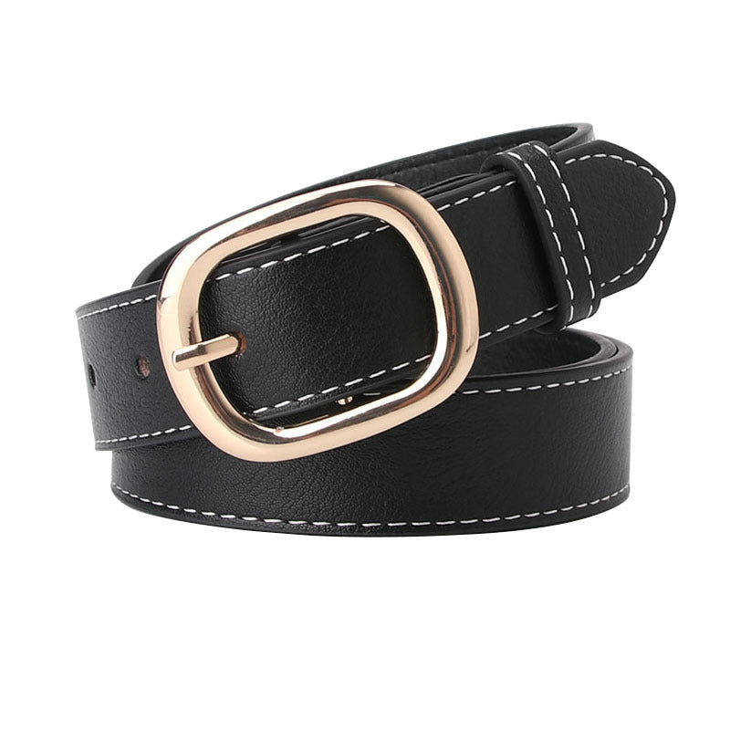 Women's Fashion Jeans Pant Casual Simple Korean Belts