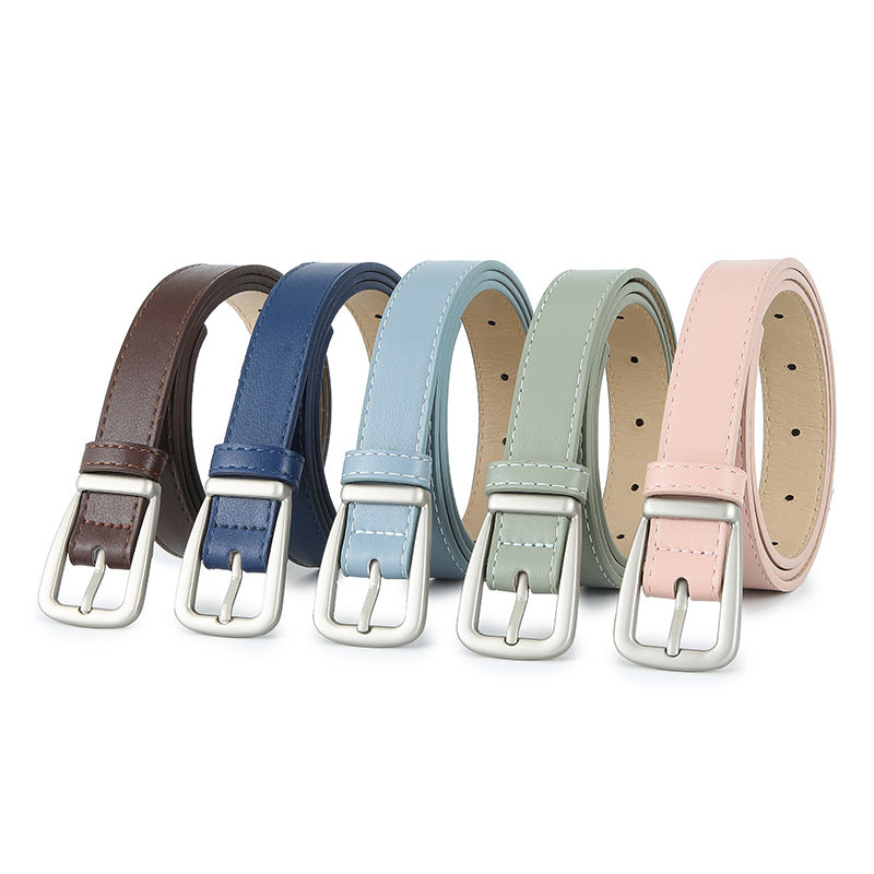 Women's Pin Buckle Thin Leather Waistband Personalized Belts