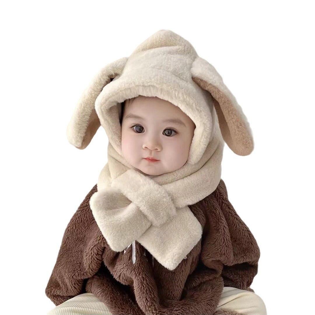 Children's Hooded Suit Fleece-lined Warm Thickened Cold Protection Kids' Headwear