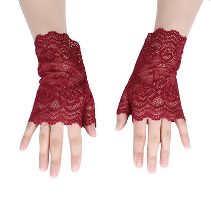 Women's Half Lace Driving Sun Protection Scar Gloves