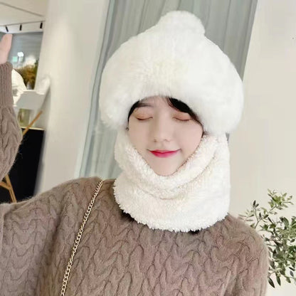 Women's Furry Bucket Hat Fleece-lined Warm Korean Hats & Caps