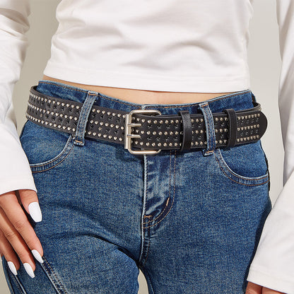 Punk Rivet Porous Personality Decorative Style Versatile Pin Belts