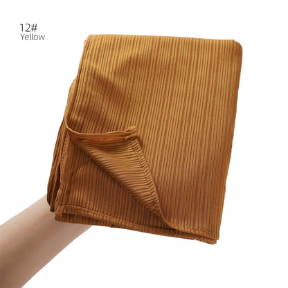 Women's Knitted Pure Color Soft Striped Bag Scarfs