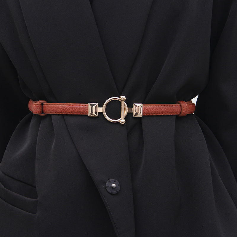 Women's Simple Decorative Dress Tight Waist Narrow Accessories Belts