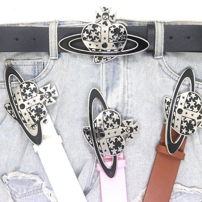 Women's Peach Heart Buckle Head Personality Jeans Skirt Shaped Accessory Belts