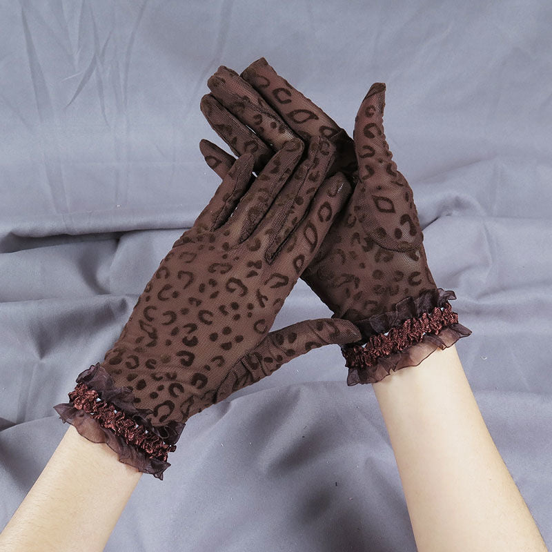 Women's Black Sexy Cutout Elegant Retro Outdoor Tourist Cycling Gloves