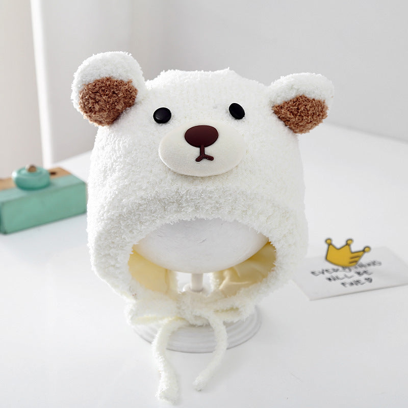 Bonnet Cartoon Bear Shape Earmuffs Hat Male Female Kids' Headwear