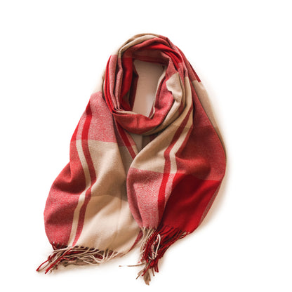 Women's Silk Pleasure Plaid Artificial Cashmere Winter Scarfs