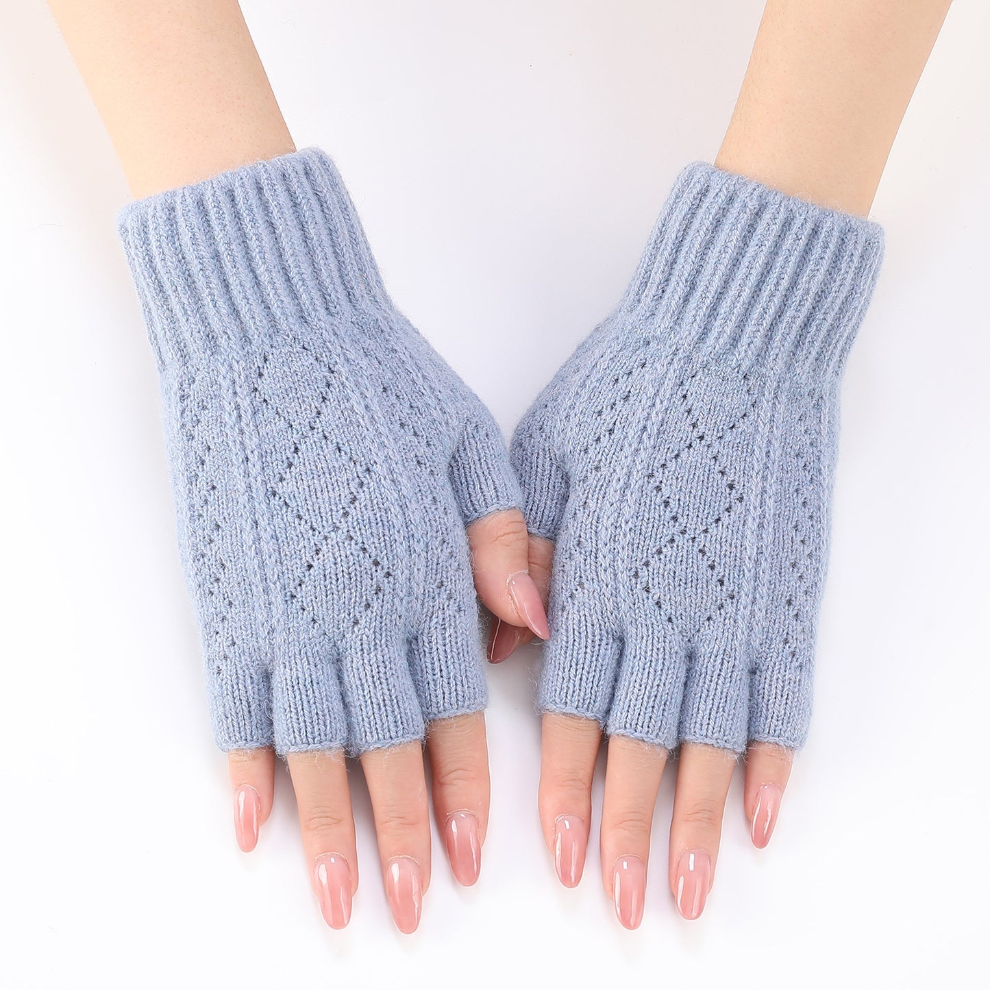 Women's Finger Arm Sleeve Knitted Wool Keep Warm Wristband Gloves