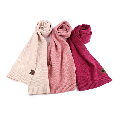 Women's & Men's Color Knitted Wool For Warm Soft Scarfs