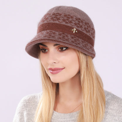 Women's Woolen Fleece Lined Padded Warm Keeping Hats & Caps