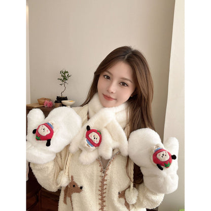 Plush Cute Korean Style Mittens Thickened Gloves