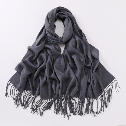 Imitation Cashmere Solid Color Long Warm Scarfs