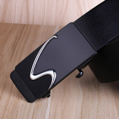 Men's Leather Toothless Automatic Buckle Waist Seal Belts