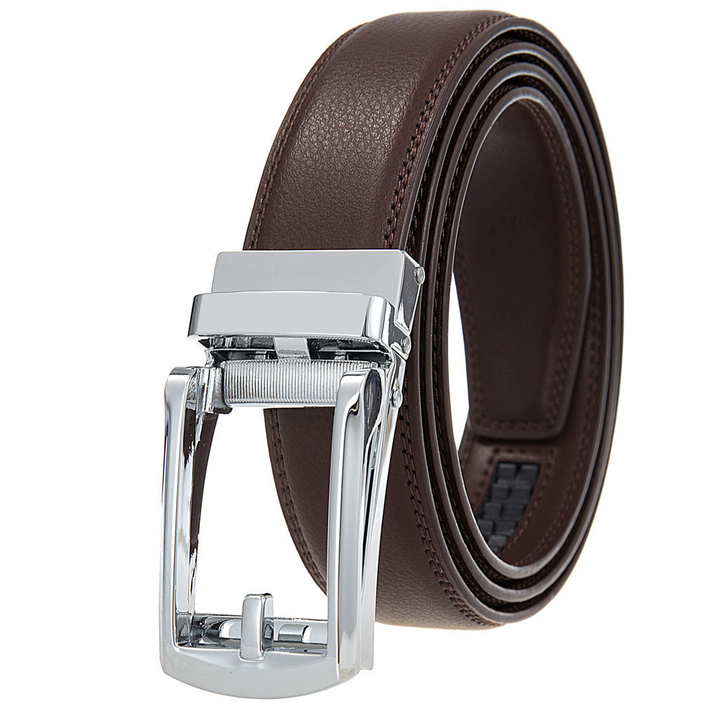 Men's Fashion Leather Automatic Buckle Cowhide Belts