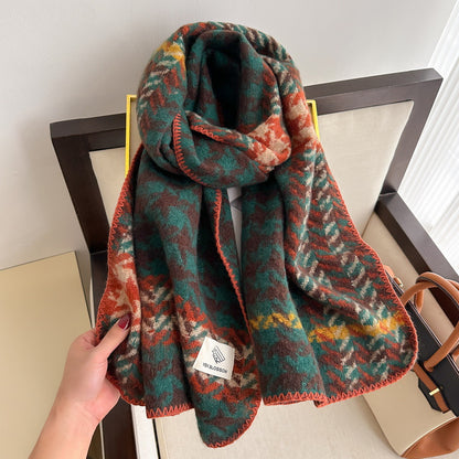 Women's Korean Style Trendy Versatile Contrast Color Scarfs