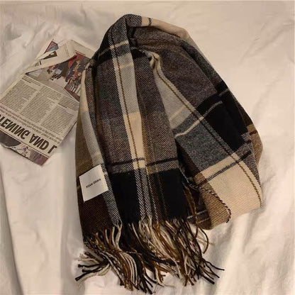 Women's Heavy Color Atmosphere Brown High-grade Korean Scarfs