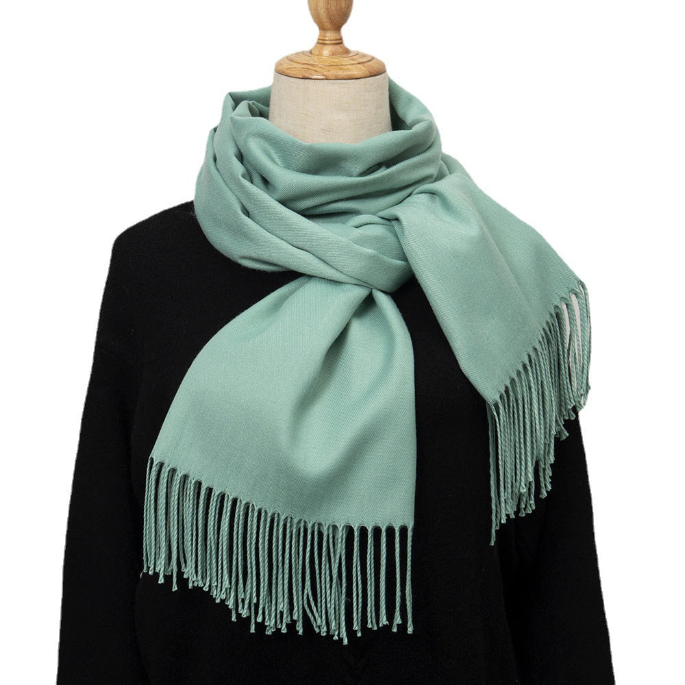 Women's Winter Monochrome Warm Thickened Long Section Scarfs