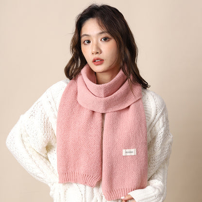 Women's & Men's High Sense Korean Style Warm Knitted Pure Color Scarfs