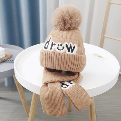 Children's Hat Suit Boys Winter Thermal Pure Kids' Headwear