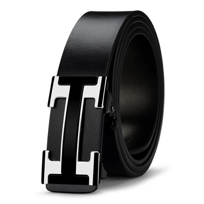 Men's Automatic Buckle Light Fashion Korean Style Casual Cowhide Belts