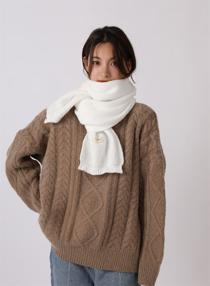 Women's Solid Color Winter Thickening Deer Plush Scarfs