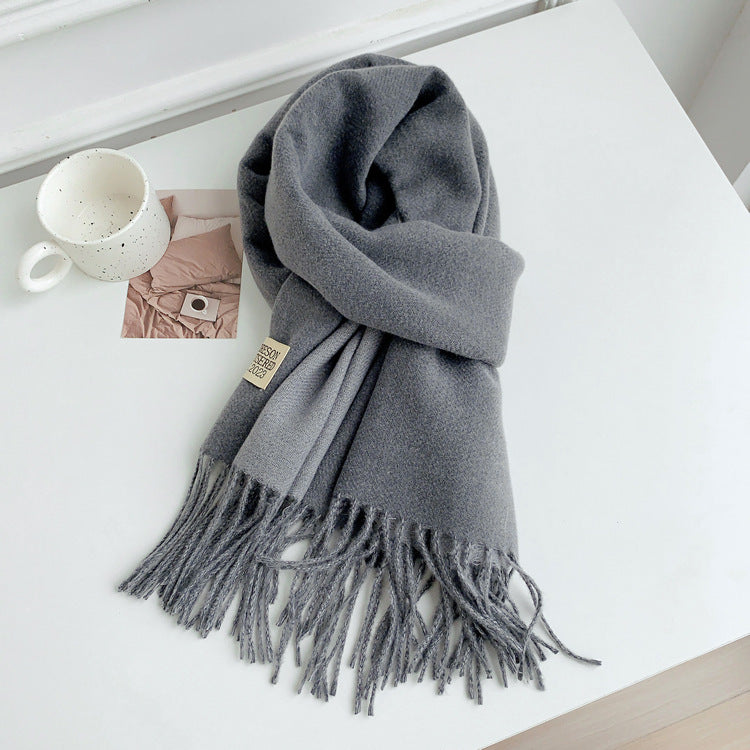 Women's Korean Style Double-sided Long Warm Fashionable Scarfs