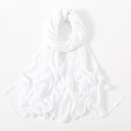 Malay Indonesian Rayon Monochrome Wide-brimmed Thin Scarfs