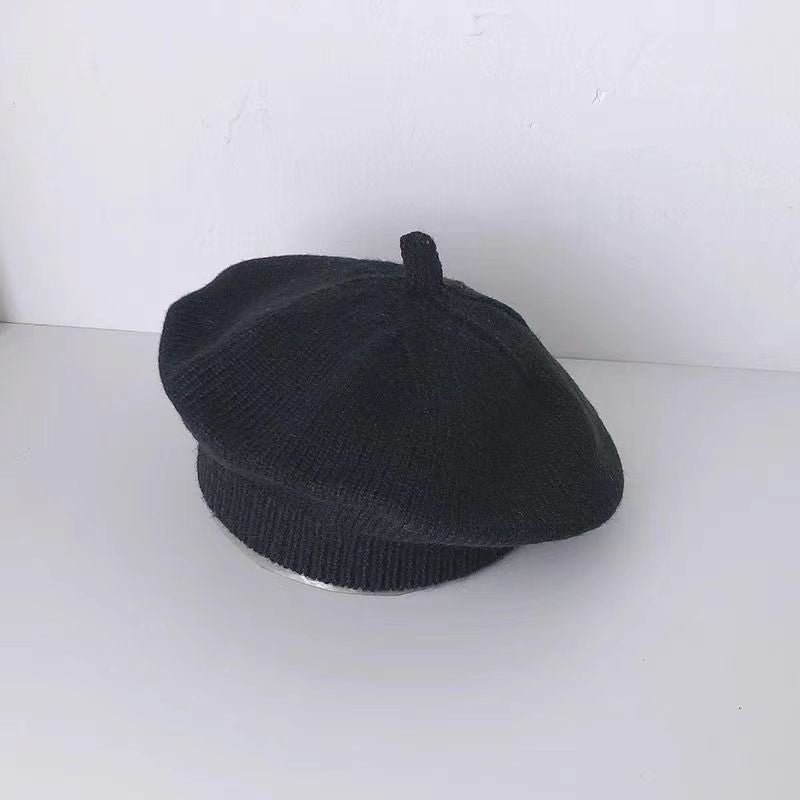 Thin Beret Boys Woolen Knitted Solid Color Kids' Headwear