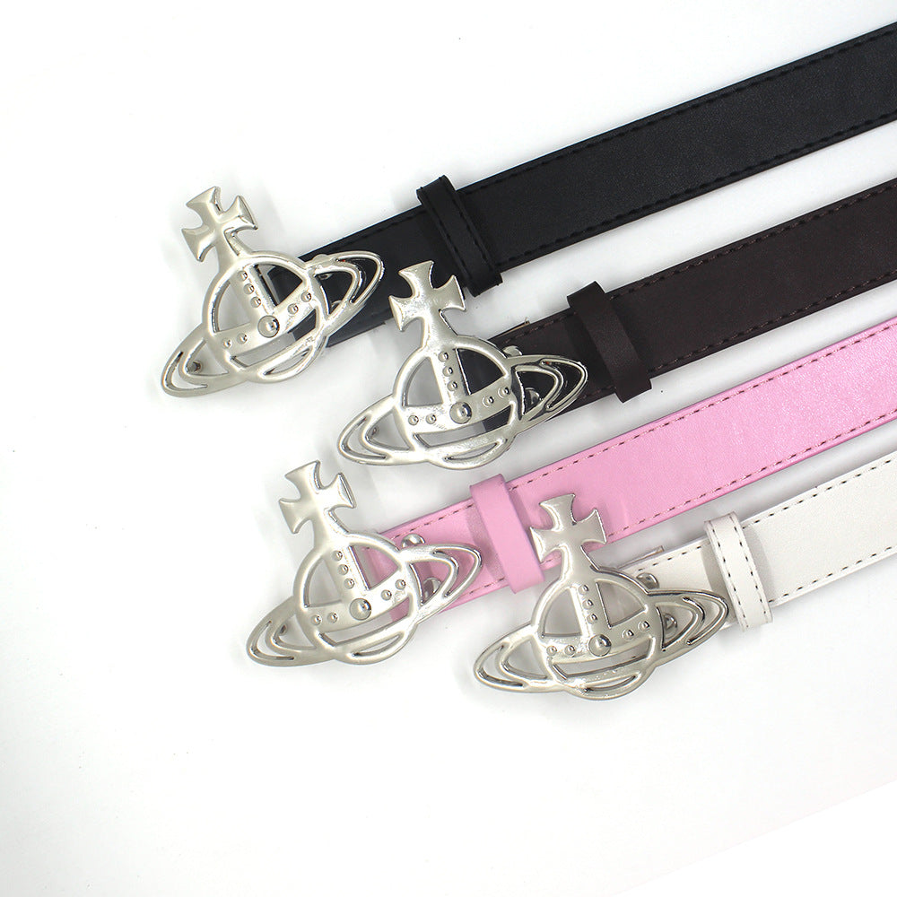 Saturn Buckle Universal Casual Fashion Decorative Belts