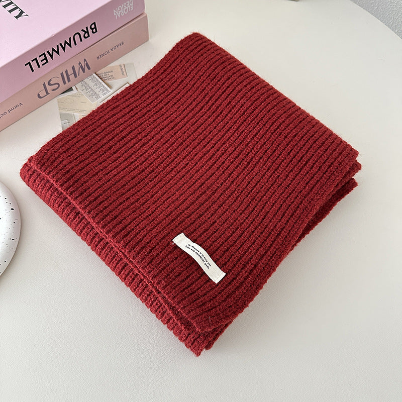 Solid Color Knitted Wool Warm Live Scarfs