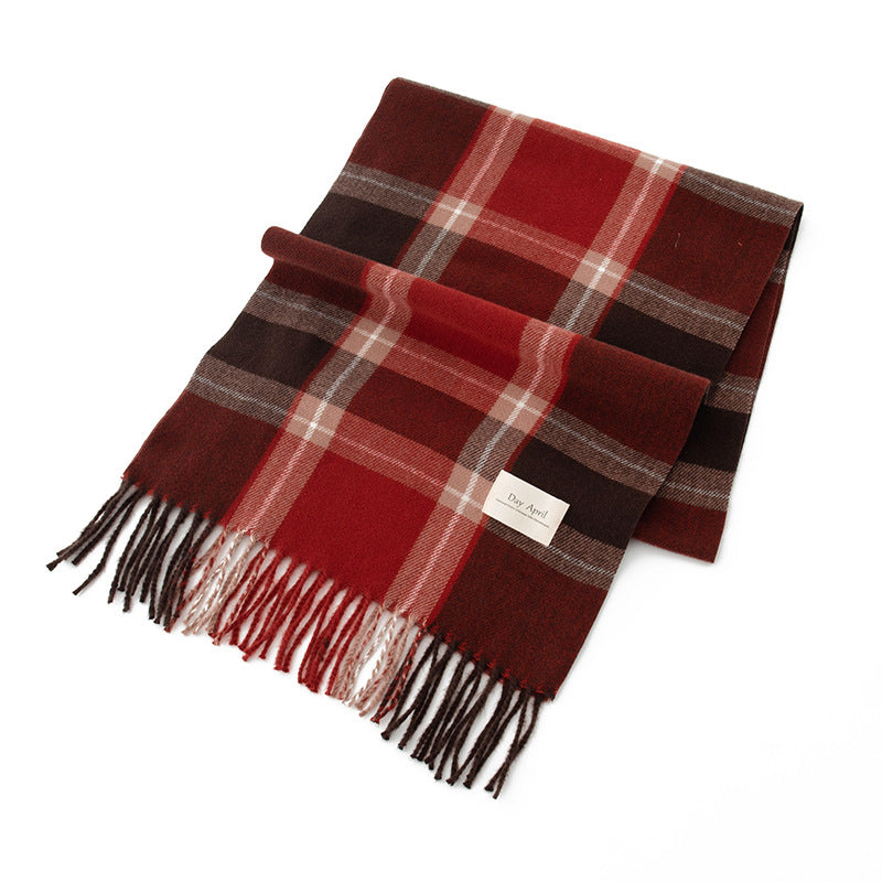 Women's Cashmere Feel Christmas Plaid High Sense Scarfs