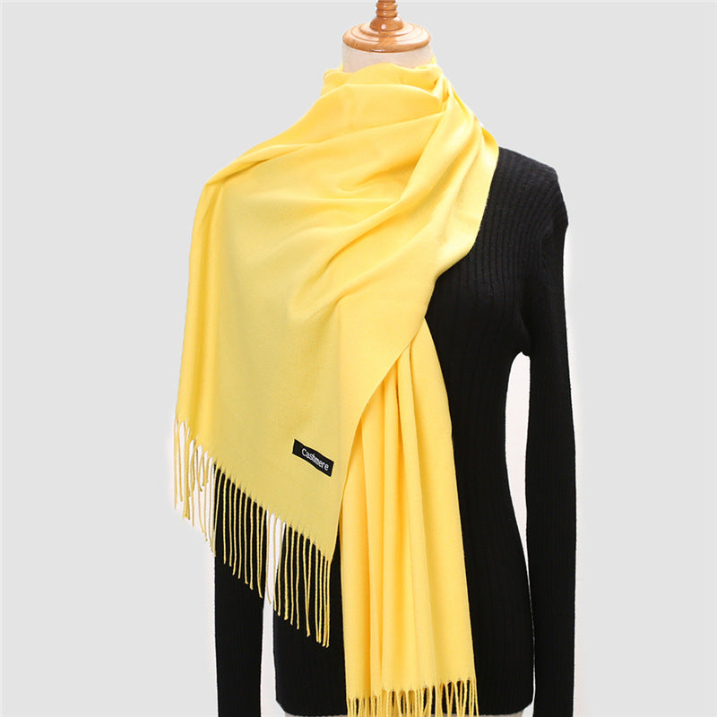 Women's Color Artificial Cashmere Monochrome Fashion Warm Scarfs