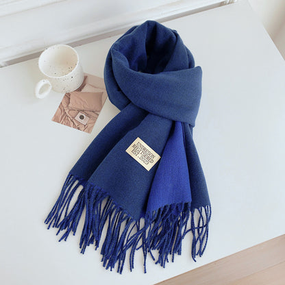 Women's Korean Style Double-sided Long Warm Fashionable Scarfs