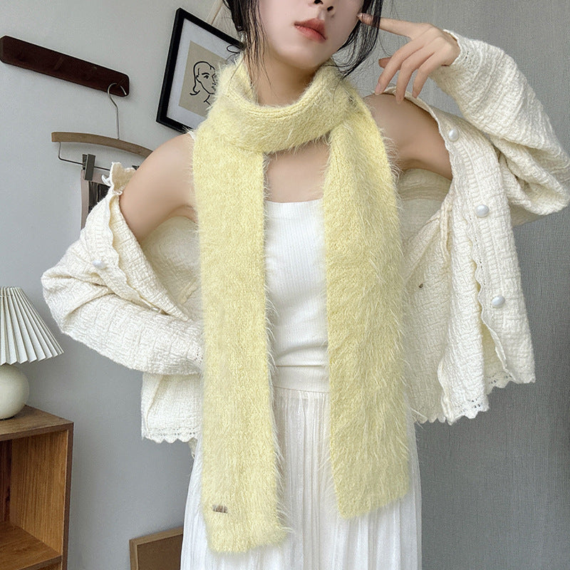 Women's Korean Style Plush Soft Glutinous Small Scarfs